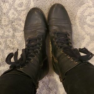 Black Combat Style Boots - women’s 9